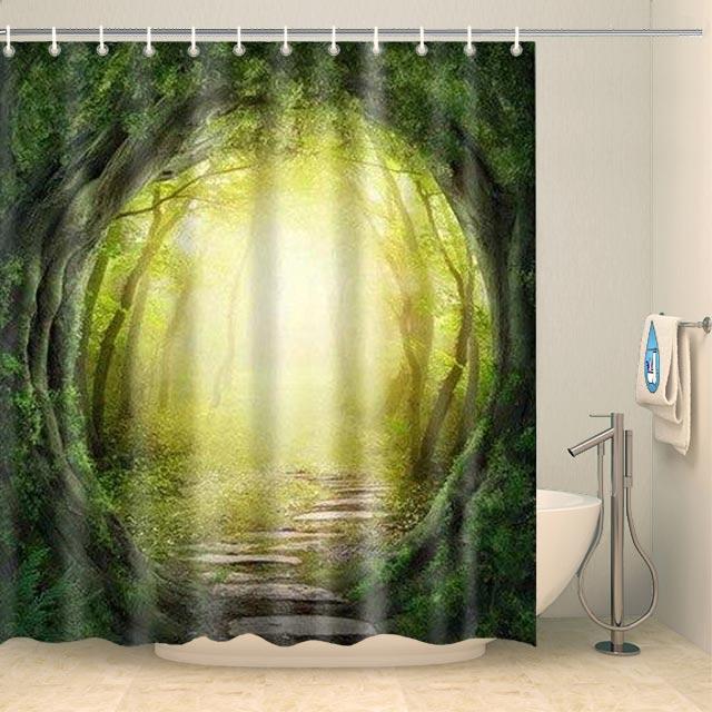 Rideau de douche forêt magique Rideau de douche ou de baignoire Coco-Rideaux 