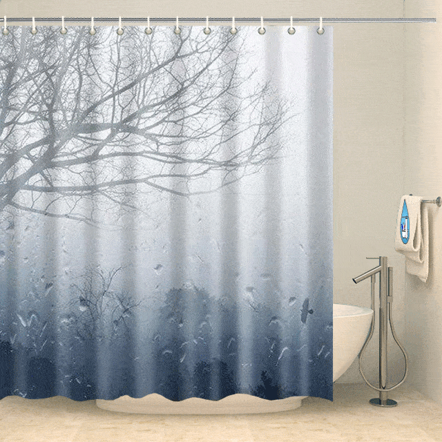 Rideau de douche forêt pluvieuse Rideau de douche ou de baignoire Coco-Rideaux 