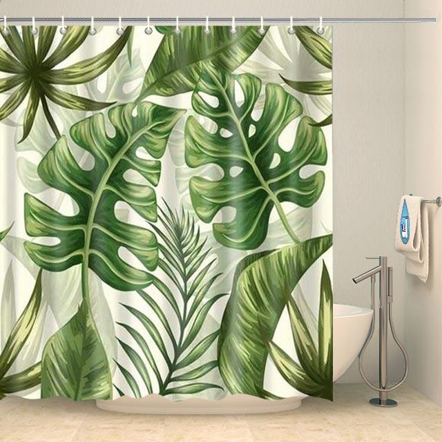 Rideau de douche grande plante tropicale Rideau de douche ou de baignoire Coco-Rideaux 