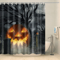 Thumbnail for Rideau de douche Halloween citrouille et squelette Rideau de douche ou de baignoire Coco-Rideaux 