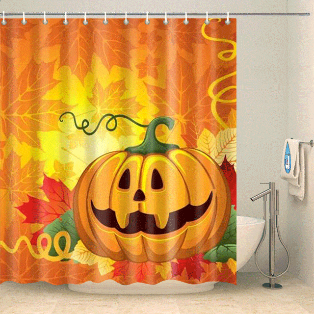 Rideau de douche Halloween citrouille Rideau de douche ou de baignoire Coco-Rideaux 