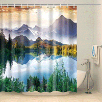 Thumbnail for Rideau de douche lac dans les montagnes Rideau de douche ou de baignoire Coco-Rideaux 