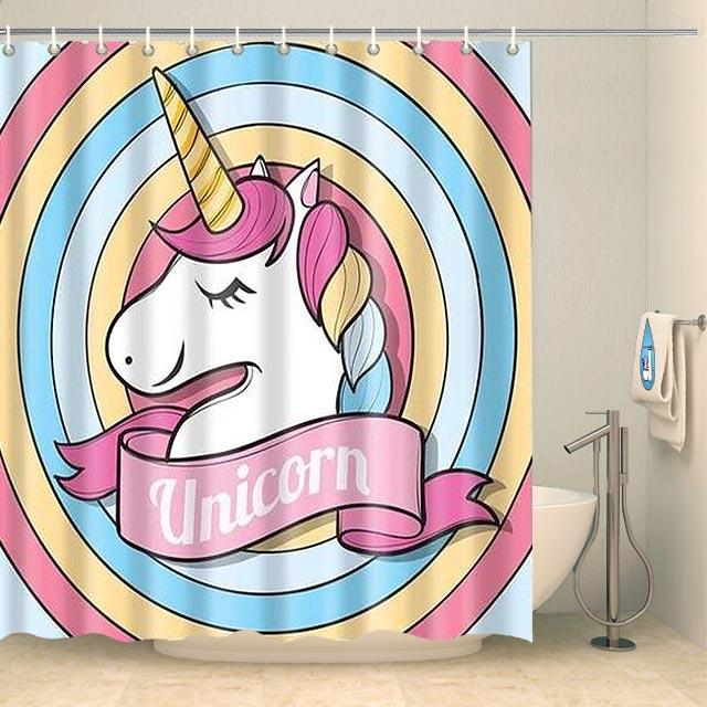 Rideau de douche licorne gracieuse Rideau de douche ou de baignoire Coco-Rideaux 