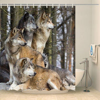 Thumbnail for Rideau de douche meute de loups Rideau de douche ou de baignoire Coco-Rideaux 