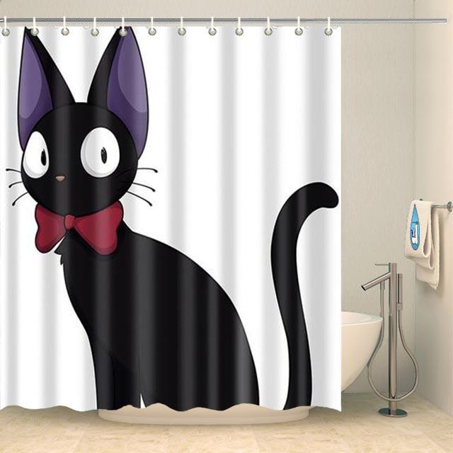 Rideau de douche mignon petit chat noir Rideau de douche ou de baignoire Coco-Rideaux 