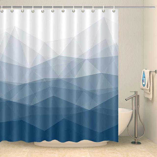 Rideau de douche moderne dégradé de bleu Rideau de douche ou de baignoire Coco-Rideaux 