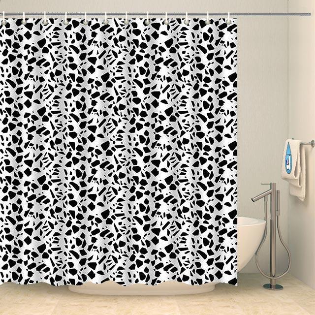 Rideau de douche moderne mosaïque noire et blanche Rideau de douche ou de baignoire Coco-Rideaux 
