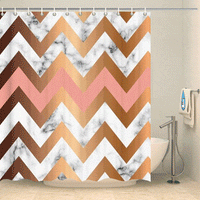 Thumbnail for Rideau de douche motifs dents-de-scie doré Rideau de douche ou de baignoire Coco-Rideaux 