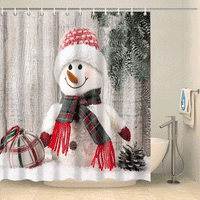 Thumbnail for Rideau de douche Noël bonhomme de neige heureux Rideau de douche ou de baignoire Coco-Rideaux 