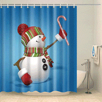 Thumbnail for Rideau de douche Noël joli bonhomme de neige Rideau de douche ou de baignoire Coco-Rideaux 