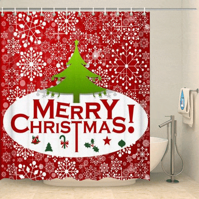 Rideau de douche Noël Merry Christmas Rideau de douche ou de baignoire Coco-Rideaux 