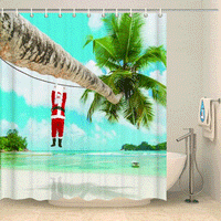 Thumbnail for Rideau de douche Noël sous les tropiques Rideau de douche ou de baignoire Coco-Rideaux 