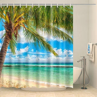 Thumbnail for Rideau de douche ombre d'un palmier Rideau de douche ou de baignoire Coco-Rideaux 