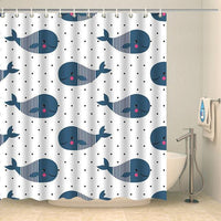 Thumbnail for Rideau de douche original baleines bleues Rideau de douche ou de baignoire Coco-Rideaux 
