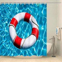 Thumbnail for Rideau de douche original bouée flottante Rideau de douche ou de baignoire Coco-Rideaux 