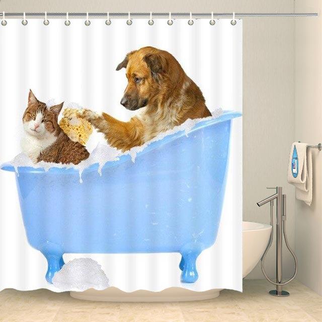 Rideau de douche original chat et chien Rideau de douche ou de baignoire Coco-Rideaux 