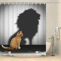 Thumbnail for Rideau de douche original chat lion Rideau de douche ou de baignoire Coco-Rideaux 