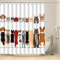 Thumbnail for Rideau de douche original chats et chiens coquins Rideau de douche ou de baignoire Coco-Rideaux 