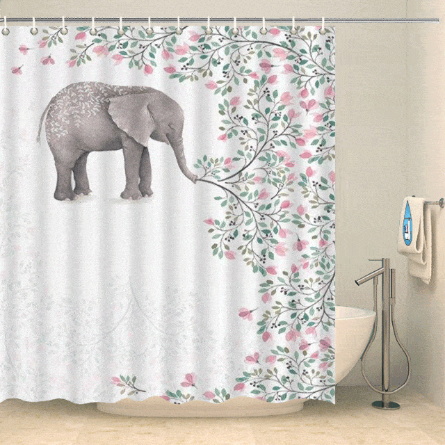 Rideau de douche original éléphant Rideau de douche ou de baignoire Coco-Rideaux 