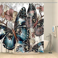 Thumbnail for Rideau de douche original papillon butineur Rideau de douche ou de baignoire Coco-Rideaux 