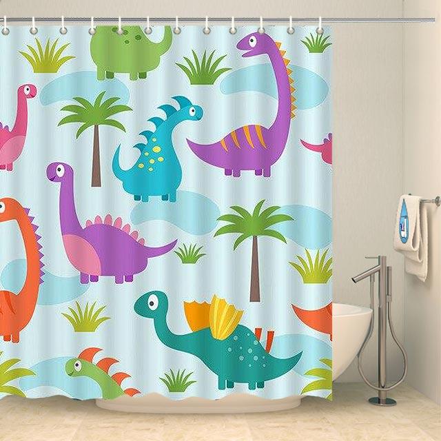 Rideau de douche original petits dinosaures Rideau de douche ou de baignoire Coco-Rideaux 
