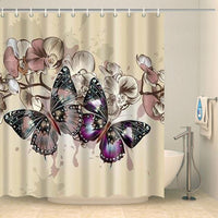 Thumbnail for Rideau de douche papillons butineurs originaux Rideau de douche ou de baignoire Coco-Rideaux 