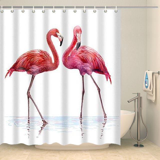 Rideau de douche peinture de flamant rose Rideau de douche ou de baignoire Coco-Rideaux 