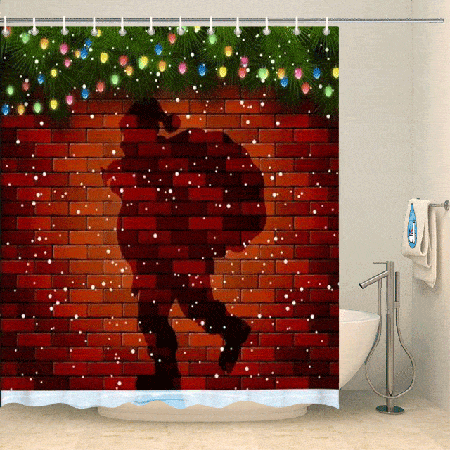Rideau de douche père-Noël en livraison Rideau de douche ou de baignoire Coco-Rideaux 
