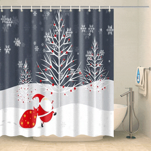 Rideau de douche père-Noël heureux Rideau de douche ou de baignoire Coco-Rideaux 