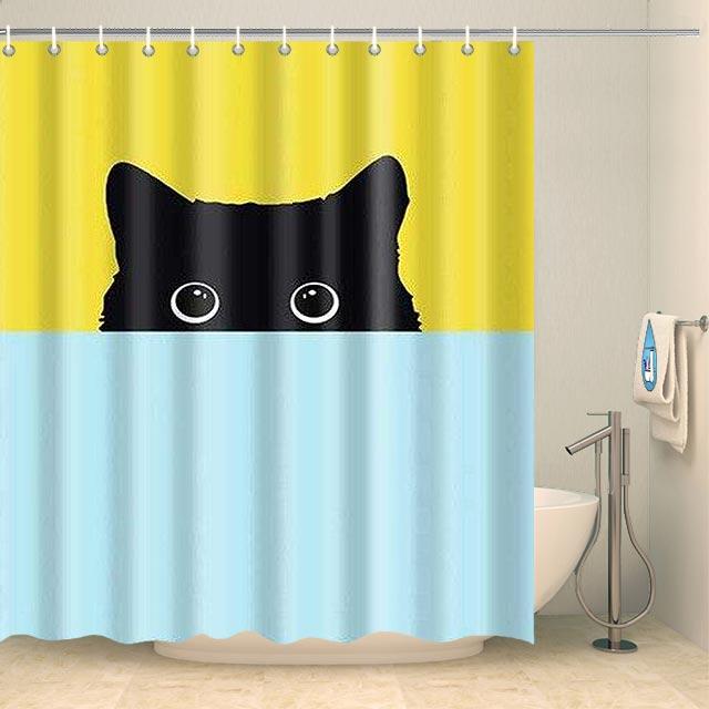 Rideau de douche petit chat timide Rideau de douche ou de baignoire Coco-Rideaux 