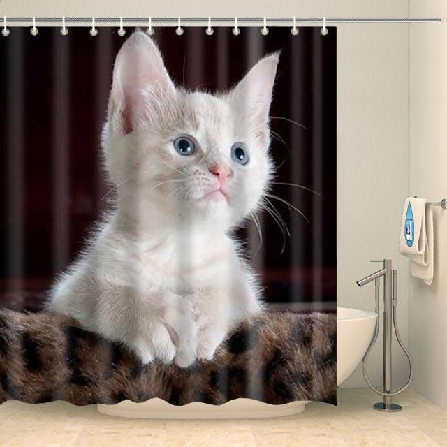 Rideau de douche petit chaton craquant Rideau de douche ou de baignoire Coco-Rideaux 