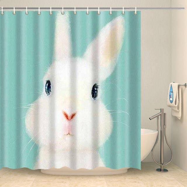 Rideau de douche petit lapin craquant Rideau de douche ou de baignoire Coco-Rideaux 