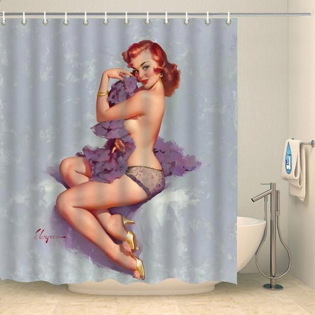 Rideau de douche pin-up sexy Rideau de douche ou de baignoire Coco-Rideaux 