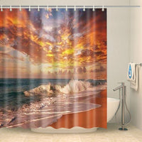 Thumbnail for Rideau de douche plage et ciel orangé Rideau de douche ou de baignoire Coco-Rideaux 