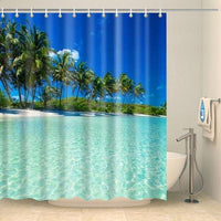 Thumbnail for Rideau de douche plage tropicale paradisiaque Rideau de douche ou de baignoire Coco-Rideaux 