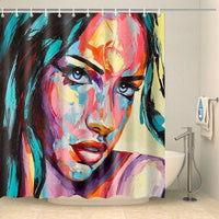 Thumbnail for Rideau de douche portrait femme pop art Rideau de douche ou de baignoire Coco-Rideaux 