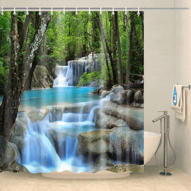 Rideau de douche rivière de calcaire Rideau de douche ou de baignoire Coco-Rideaux 