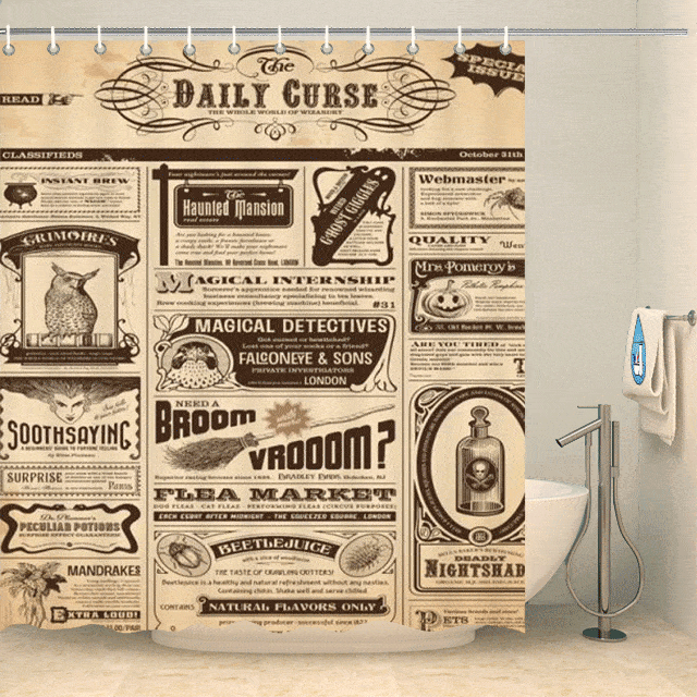Rideau de douche sorcier original Rideau de douche ou de baignoire Coco-Rideaux 