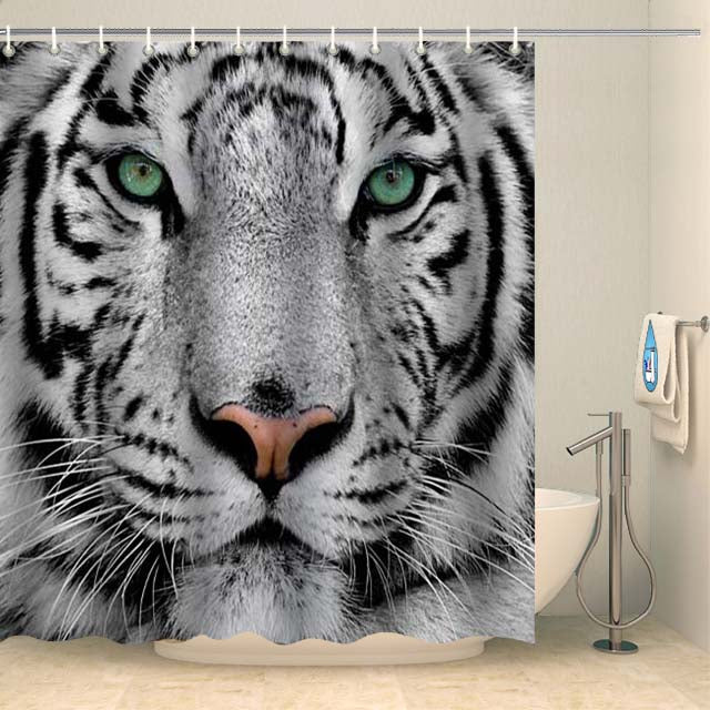 Rideau de douche tigre blanc Rideau de douche Coco-Rideaux 