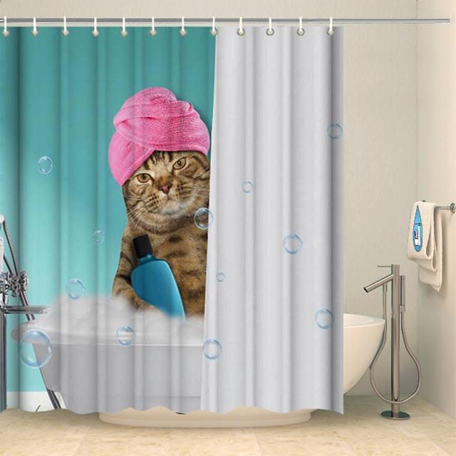 Rideau de douche toilette de chat insolite Rideau de douche ou de baignoire Coco-Rideaux 