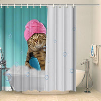 Thumbnail for Rideau de douche toilette de chat insolite Rideau de douche ou de baignoire Coco-Rideaux 