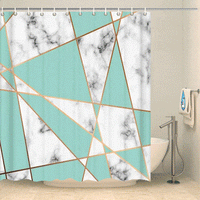 Thumbnail for Rideau de douche triangles vert et marbre Rideau de douche ou de baignoire Coco-Rideaux 