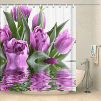 Thumbnail for Rideau de douche tulipes violettes Rideau de douche ou de baignoire Coco-Rideaux 