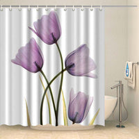 Thumbnail for Rideau de douche tulipes violettes Rideau de douche ou de baignoire Coco-Rideaux 