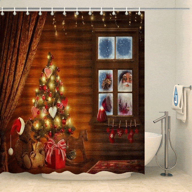 Rideau de douche veille de Noël Rideau de douche ou de baignoire Coco-Rideaux 