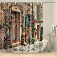 Thumbnail for Rideau de douche village traditionnel Rideau de douche ou de baignoire Coco-Rideaux 