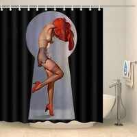 Thumbnail for Rideau de douche vintage pin-up Rideau de douche ou de baignoire Coco-Rideaux 