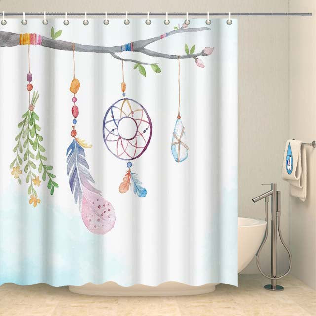 Rideau de douche zen branche rêveuse Shower Curtains Coco-Rideaux 