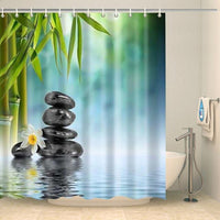 Thumbnail for Rideau de douche zen galets et bambous Rideau de douche ou de baignoire Coco-Rideaux 