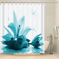 Thumbnail for Rideau de douche zen lys apaisant Rideau de douche ou de baignoire Coco-Rideaux 